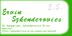 ervin szkenderovics business card